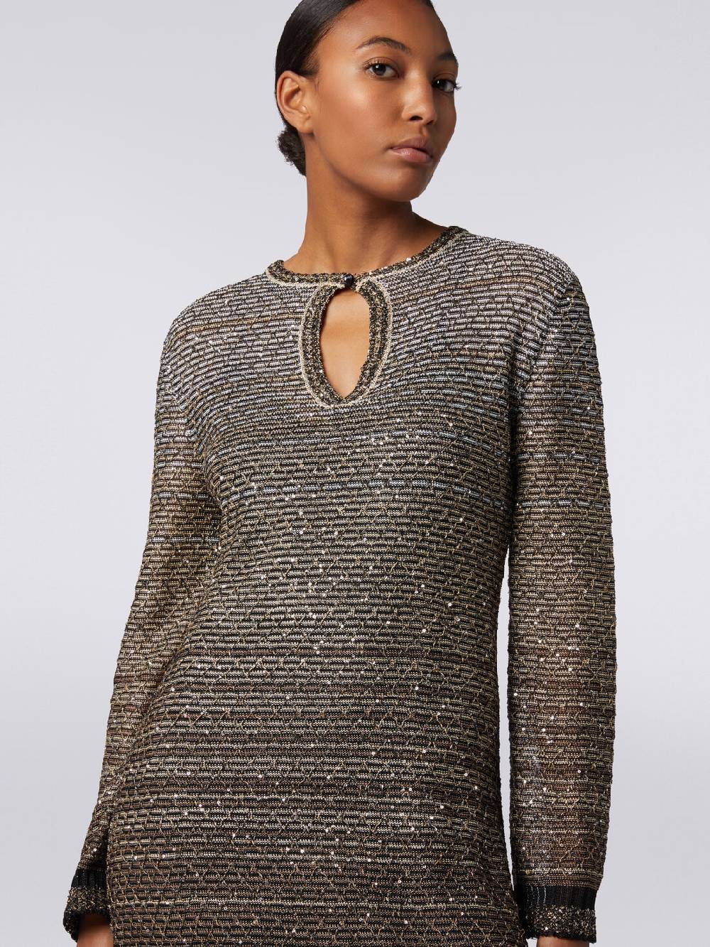 M Missoni Abito lungo in maglia dégradé con paillettes Fino Al -60%