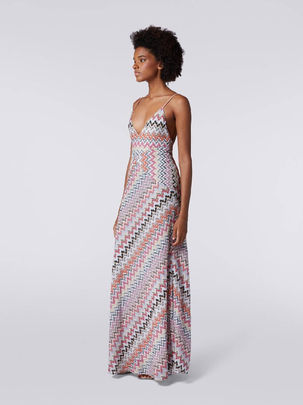 M Missoni Abito lungo in misto viscosa patchwork con lurex Shopping Online