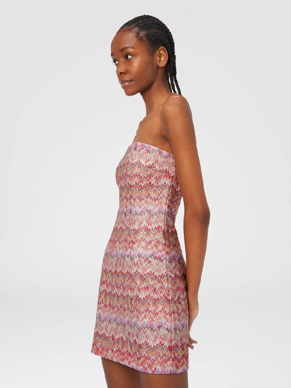 M Missoni Mini-abito in viscosa lamé chevron Affare Del Giorno