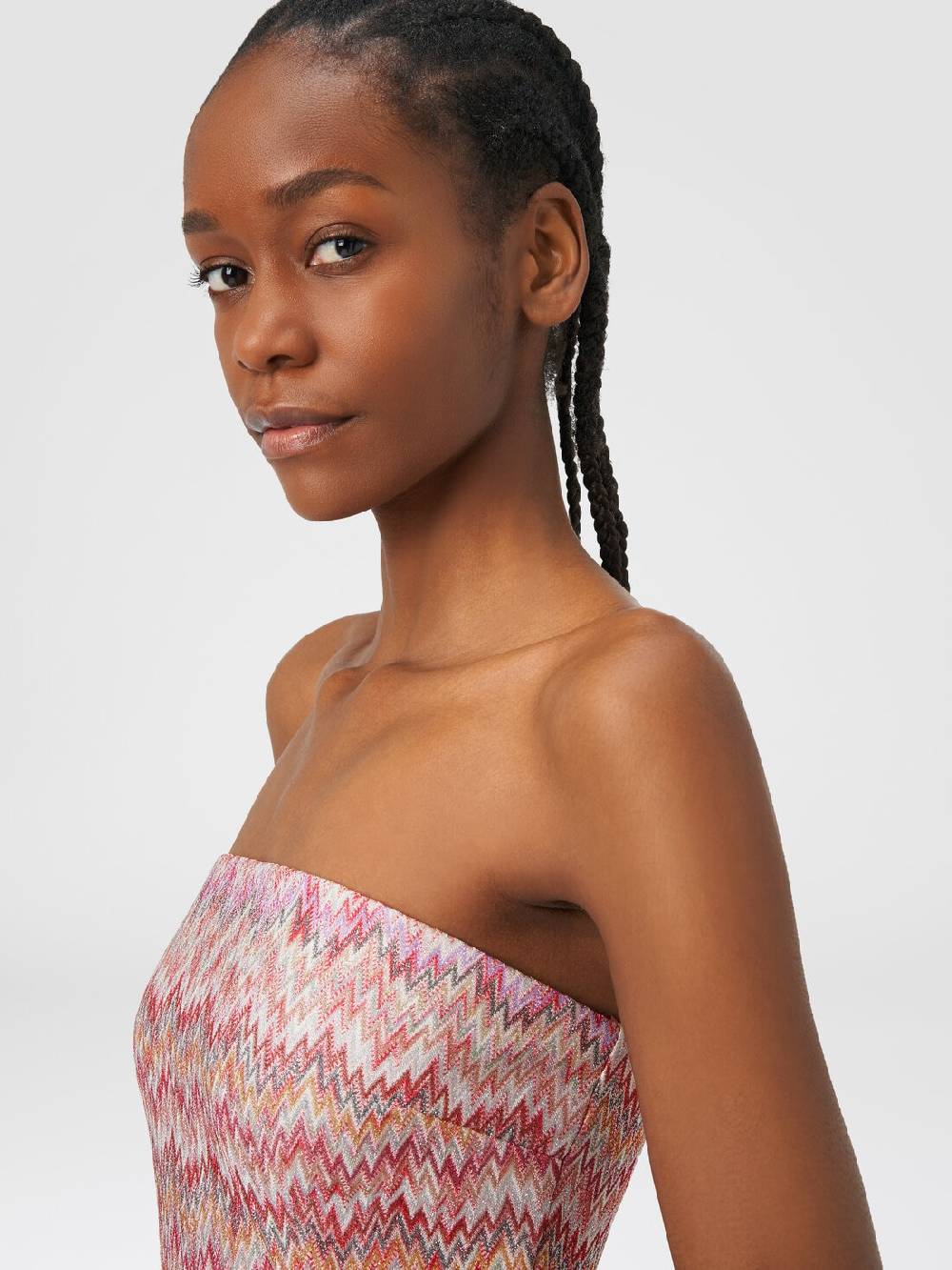 M Missoni Mini-abito in viscosa lamé chevron Affare Del Giorno