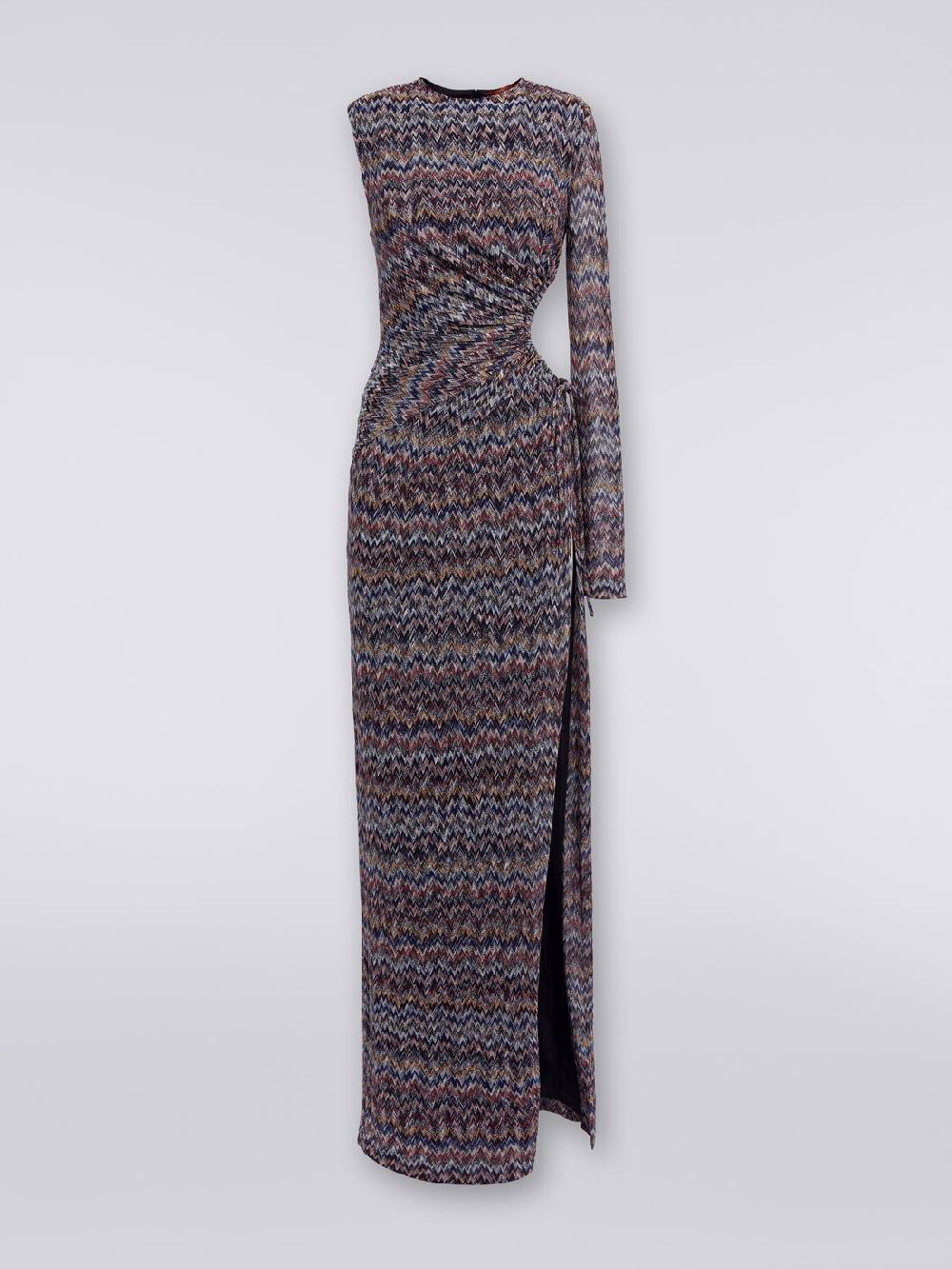 M Missoni Abito lungo monospalla con dettaglio cut-out e spacco Prezzo Ridotto