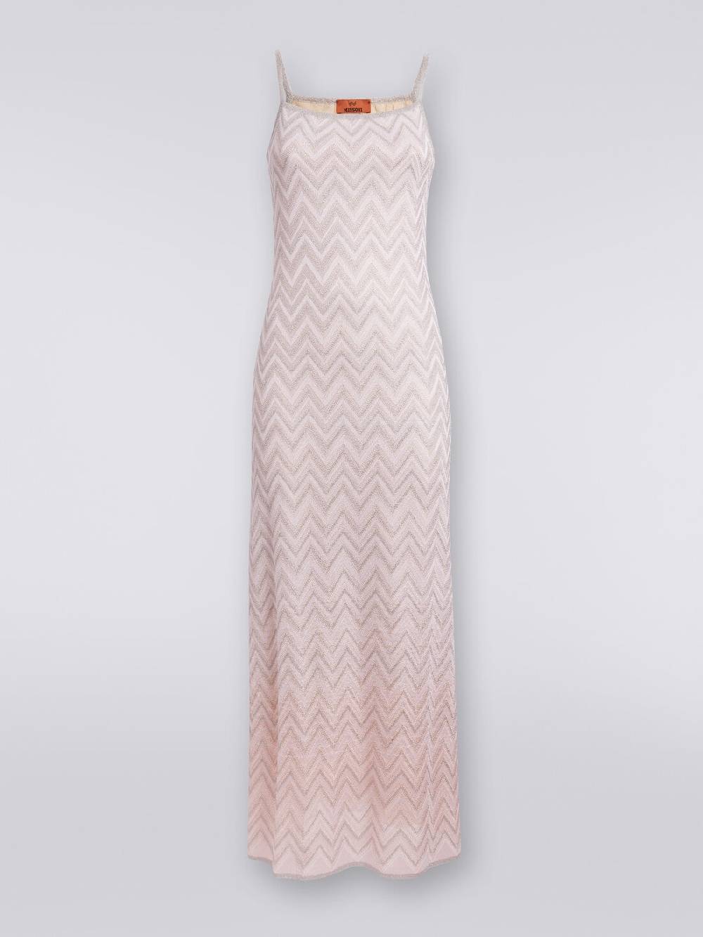M Missoni Abito lungo senza maniche in viscosa lamé zig zag Sottocosto