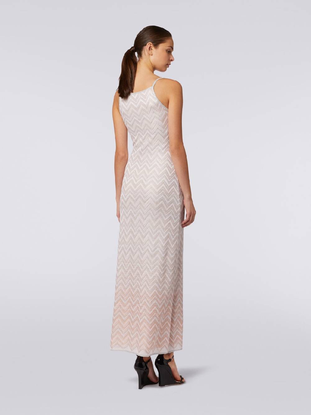 M Missoni Abito lungo senza maniche in viscosa lamé zig zag Sottocosto
