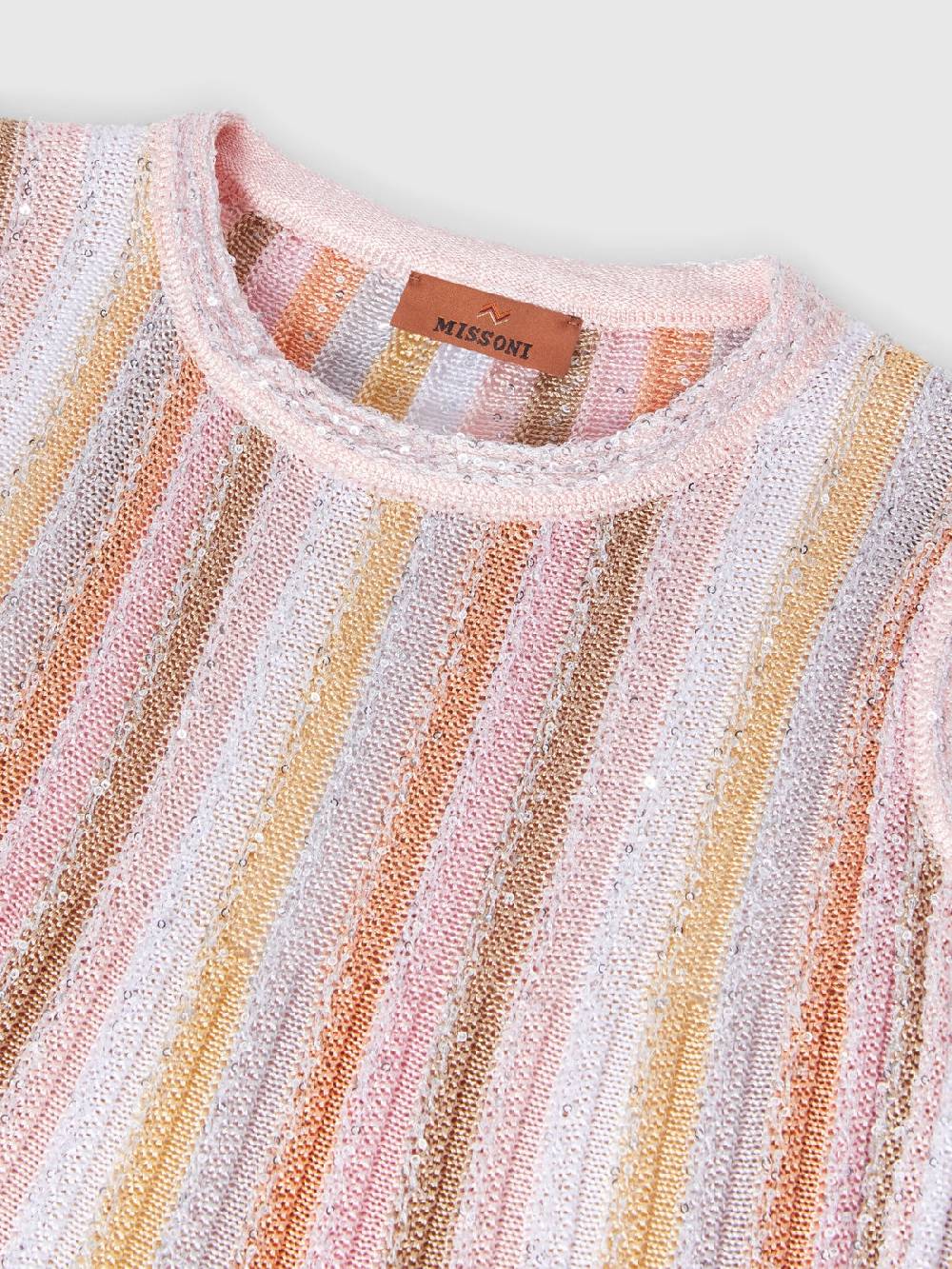 M Missoni Top senza maniche in maglia di viscosa plissée con paillettes Economico