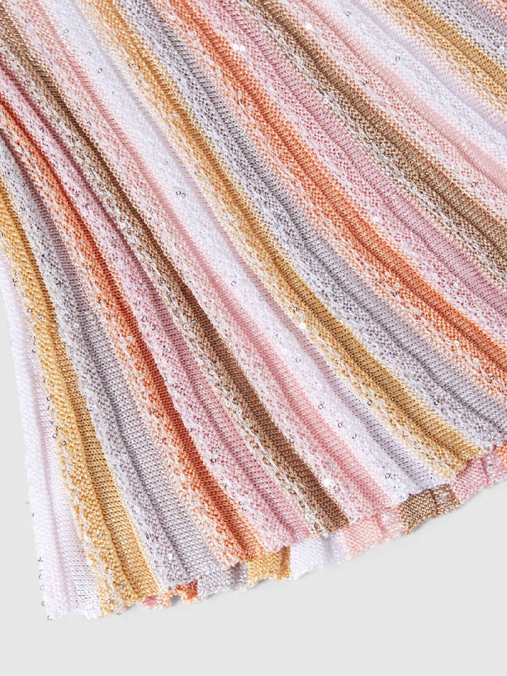 M Missoni Top senza maniche in maglia di viscosa plissée con paillettes Economico