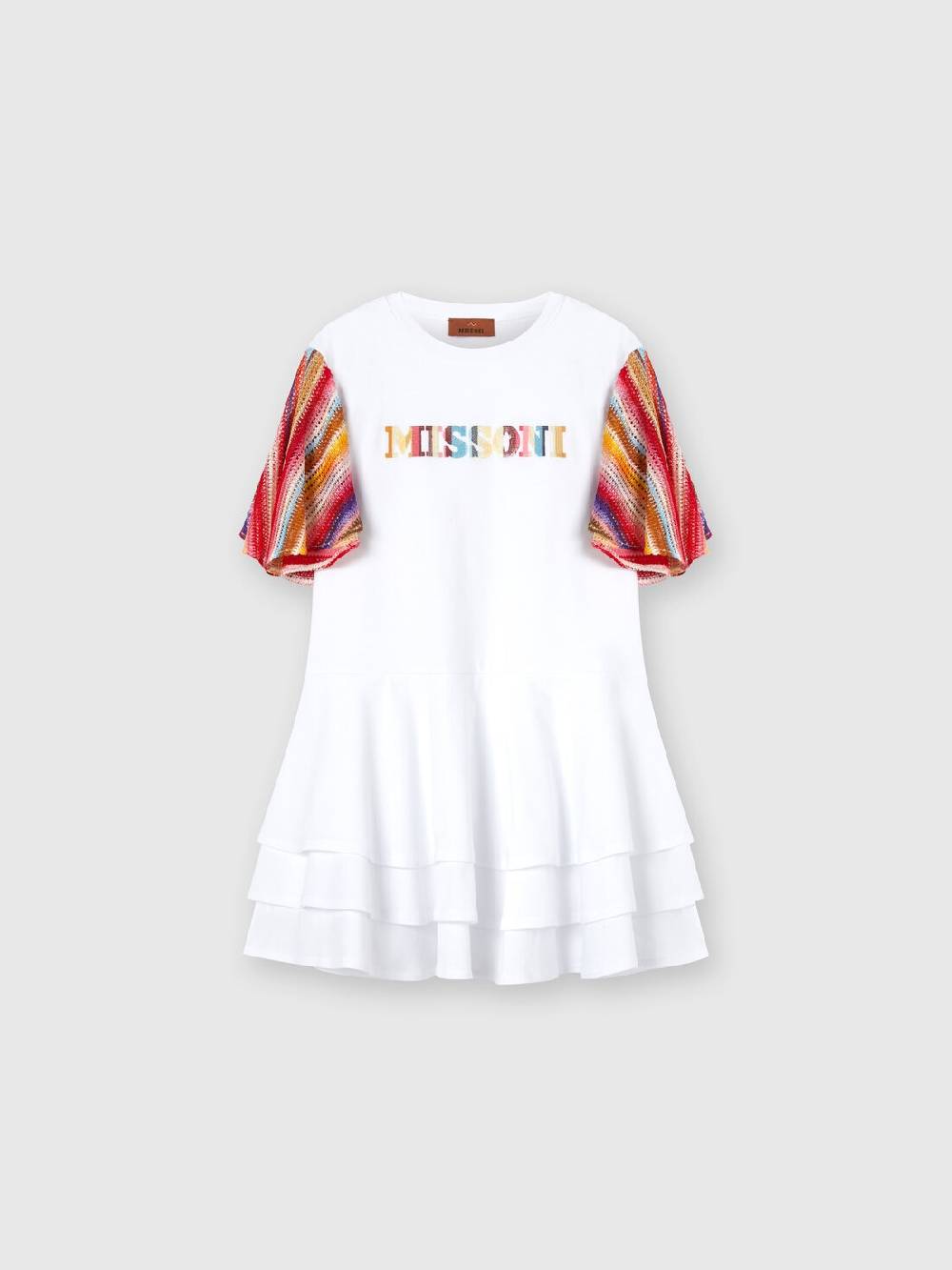 M Missoni Abito a maniche corte in jersey di cotone con scritta logo Offerta San Valentino