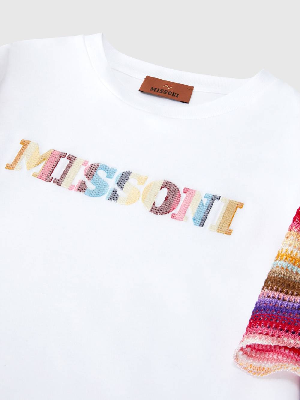 M Missoni Abito a maniche corte in jersey di cotone con scritta logo Offerta San Valentino