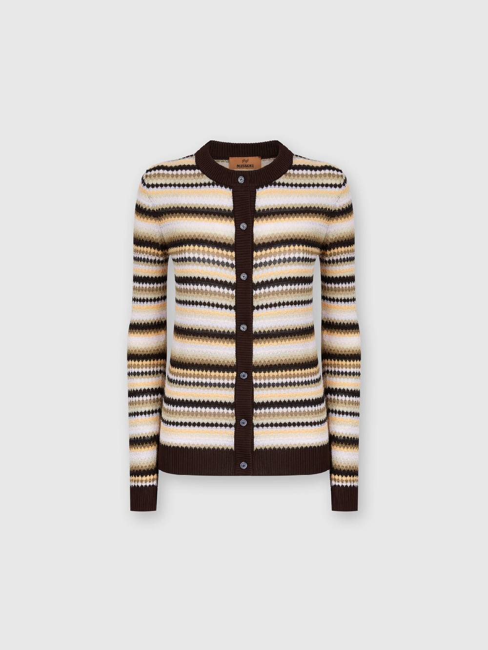 M Missoni Cardigan in cotone e viscosa a righe con profili a contrasto Smaltimento dello stoccaggio