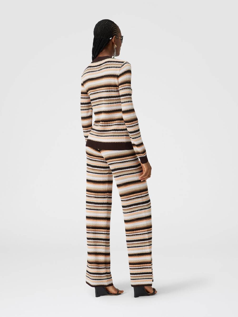 M Missoni Cardigan in cotone e viscosa a righe con profili a contrasto Smaltimento dello stoccaggio