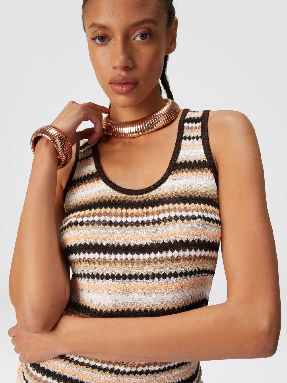M Missoni Canottiera rigata in cotone e viscosa Offerta migliore