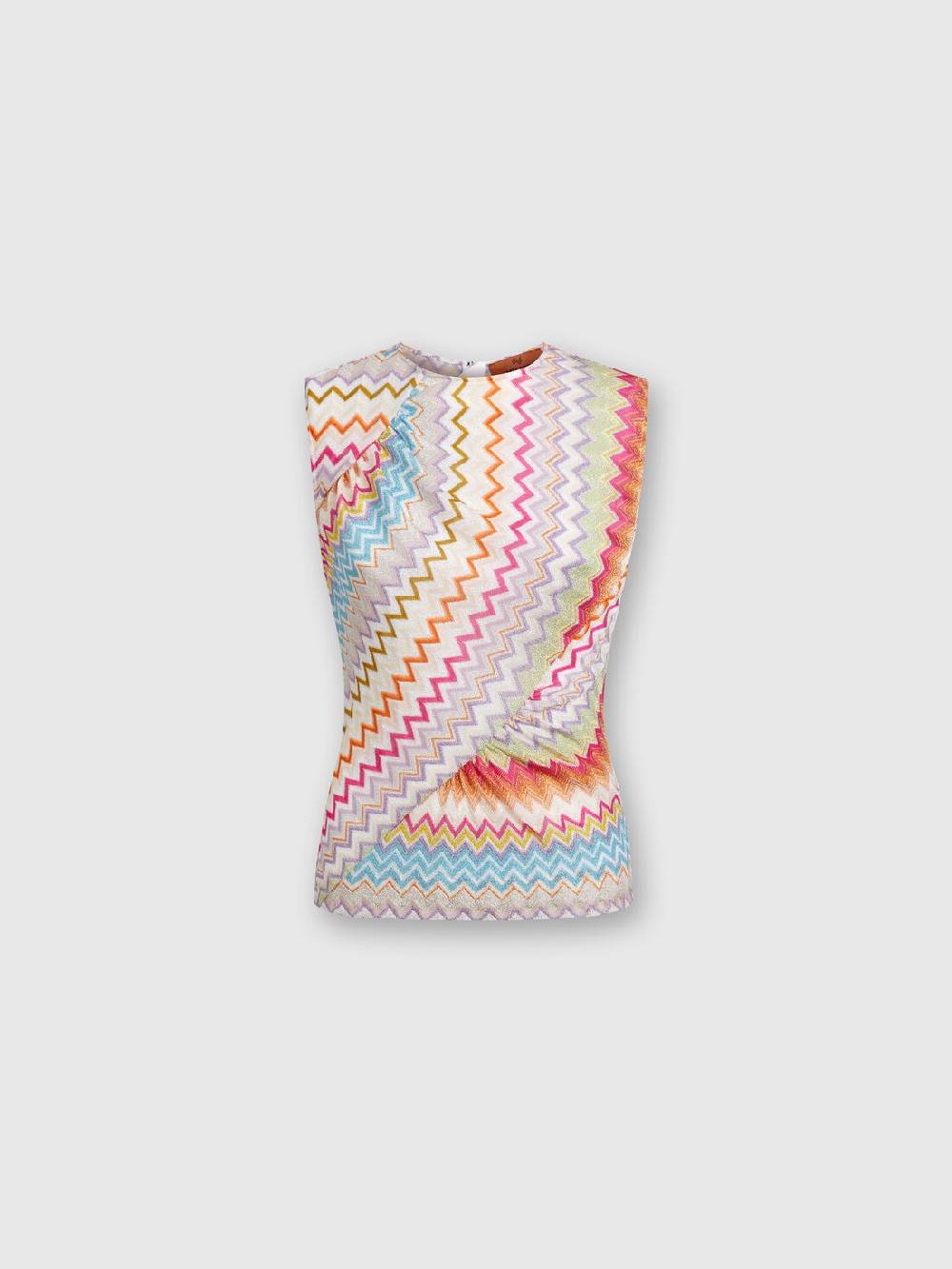 M Missoni Top in viscosa zig zag lamé con arricciature Latest fashion