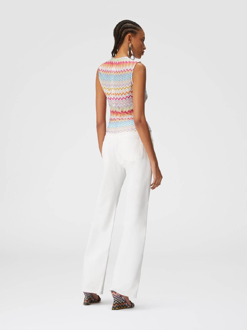 M Missoni Top in viscosa zig zag lamé con arricciature Latest fashion
