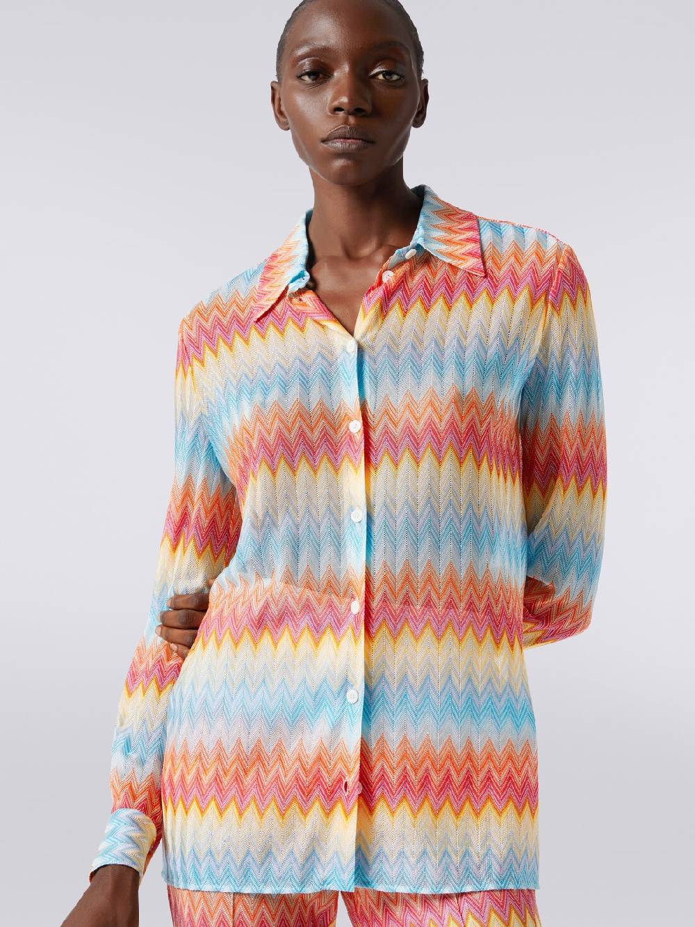 M Missoni Camicia in maglia di viscosa chevron Online Outlet
