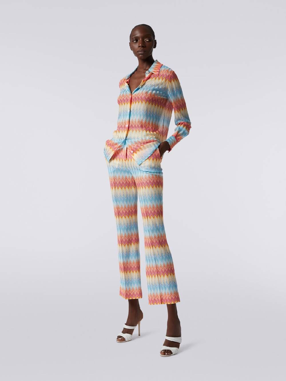 M Missoni Pantaloni capri in viscosa chevron Offerta temporanea