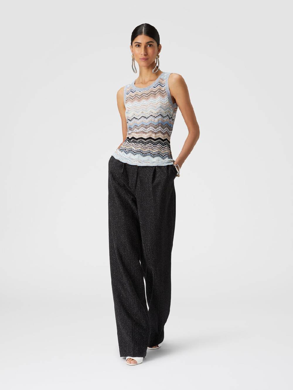 M Missoni Top in maglia chevron lamé con paillettes Offerte esclusive