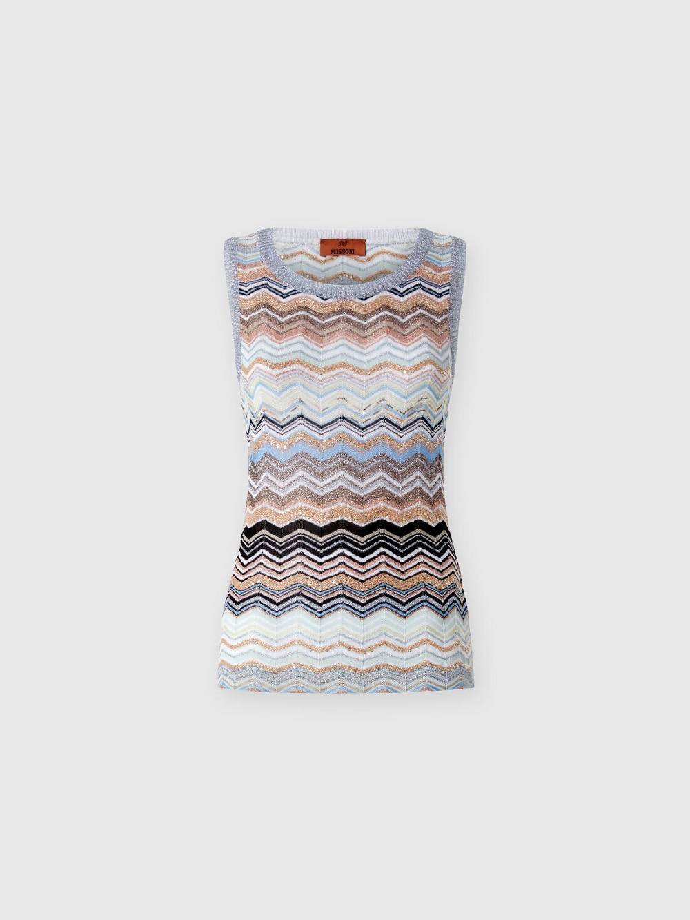 M Missoni Top in maglia chevron lamé con paillettes Offerte esclusive