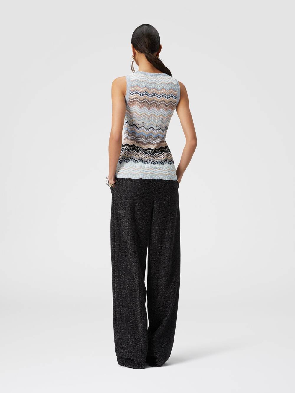 M Missoni Top in maglia chevron lamé con paillettes Offerte esclusive