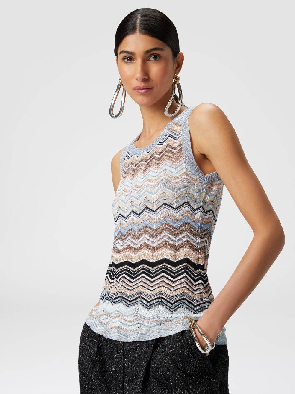 M Missoni Top in maglia chevron lamé con paillettes Offerte esclusive