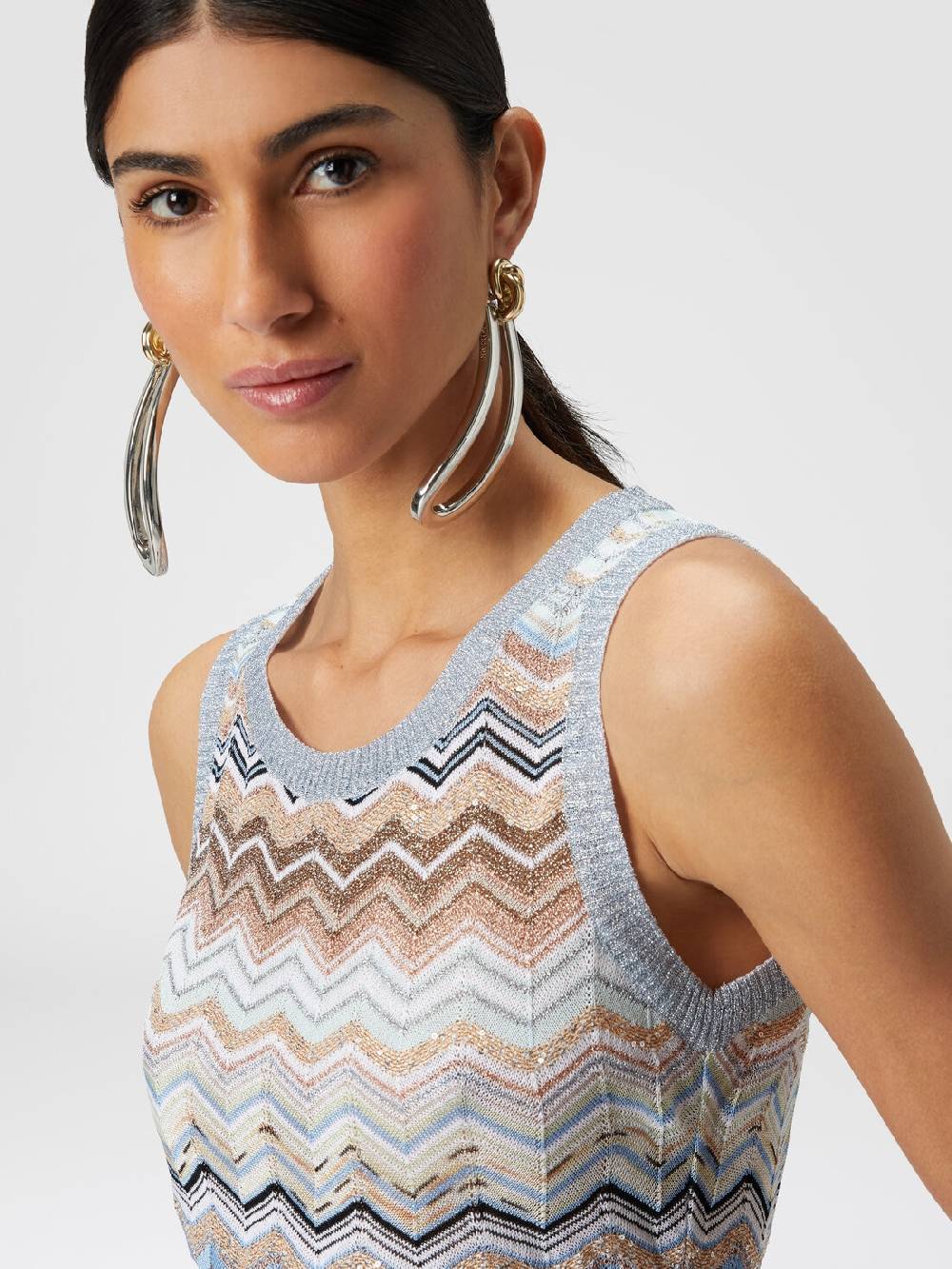 M Missoni Top in maglia chevron lamé con paillettes Offerte esclusive