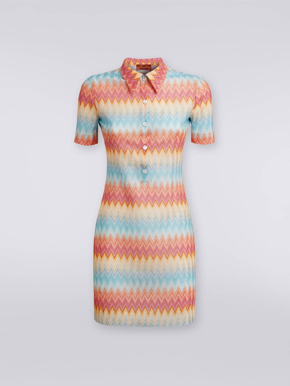 M Missoni Mini-abito modello polo in viscosa zig zag Nuovi prodotti