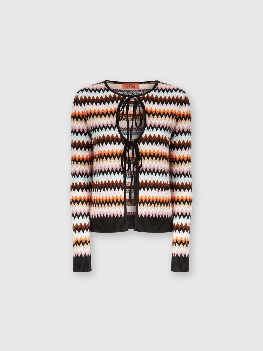 M Missoni Cardigan in lana zig zag con profili a contrasto Bestseller