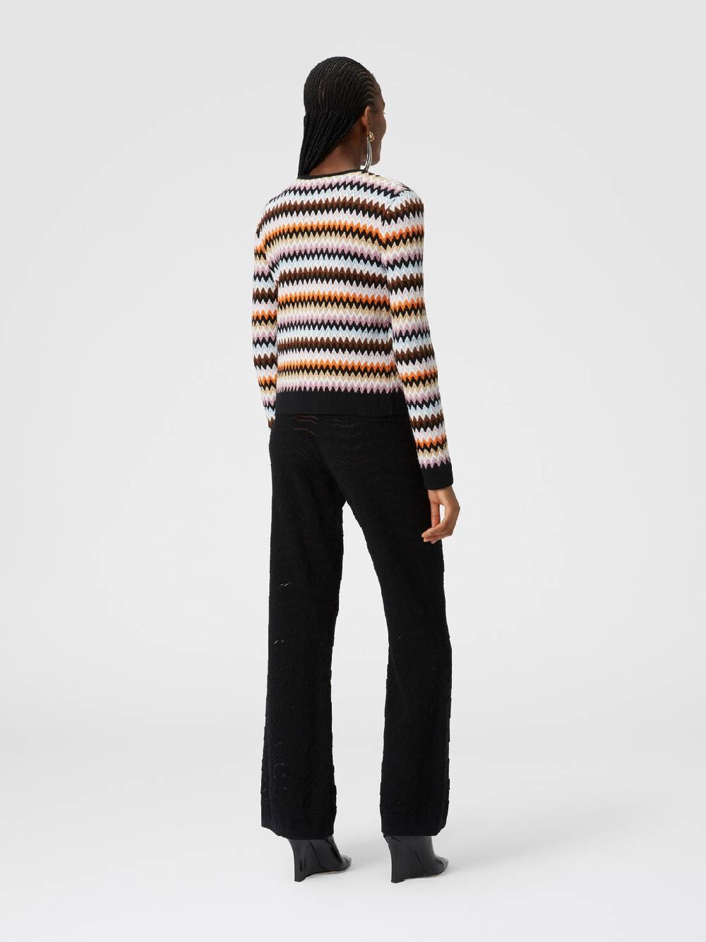 M Missoni Cardigan in lana zig zag con profili a contrasto Bestseller
