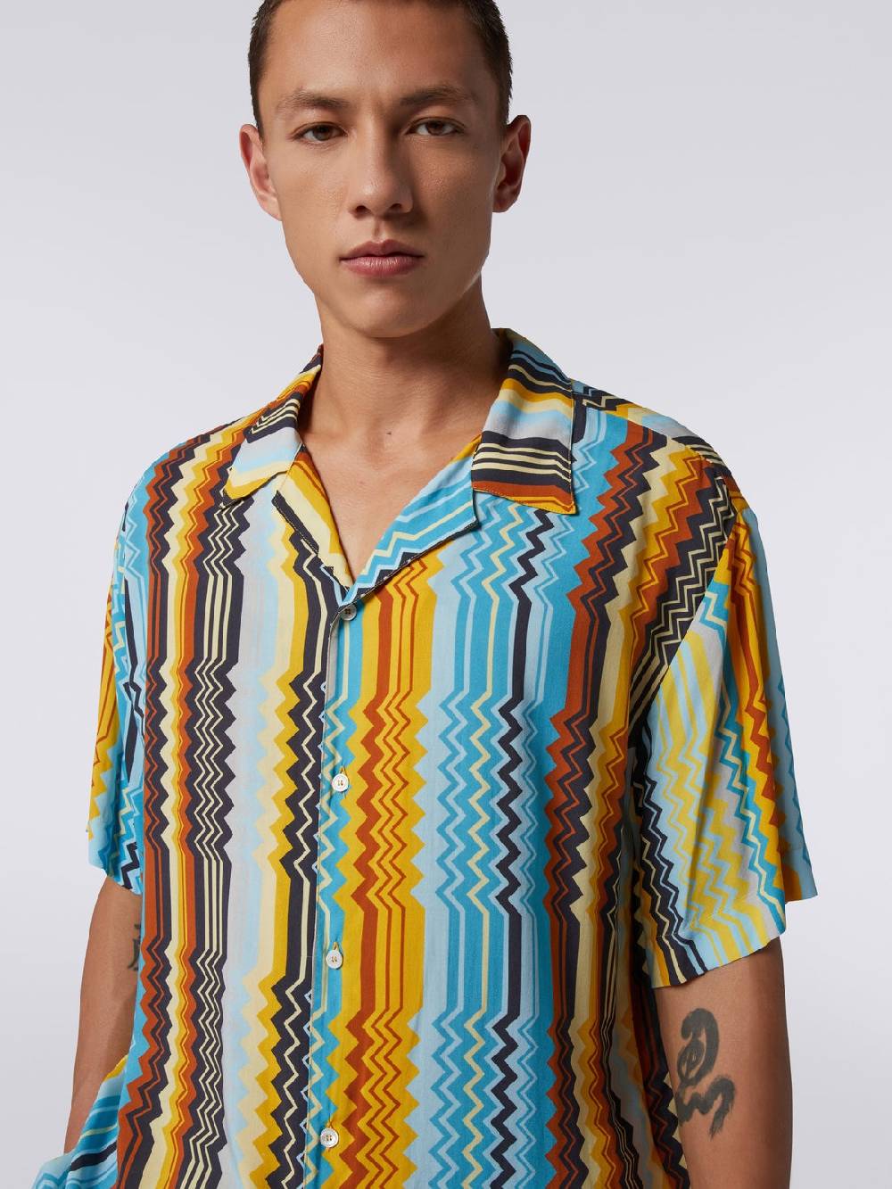 M Missoni Camicia modello bowling in viscosa Offerte stagionali