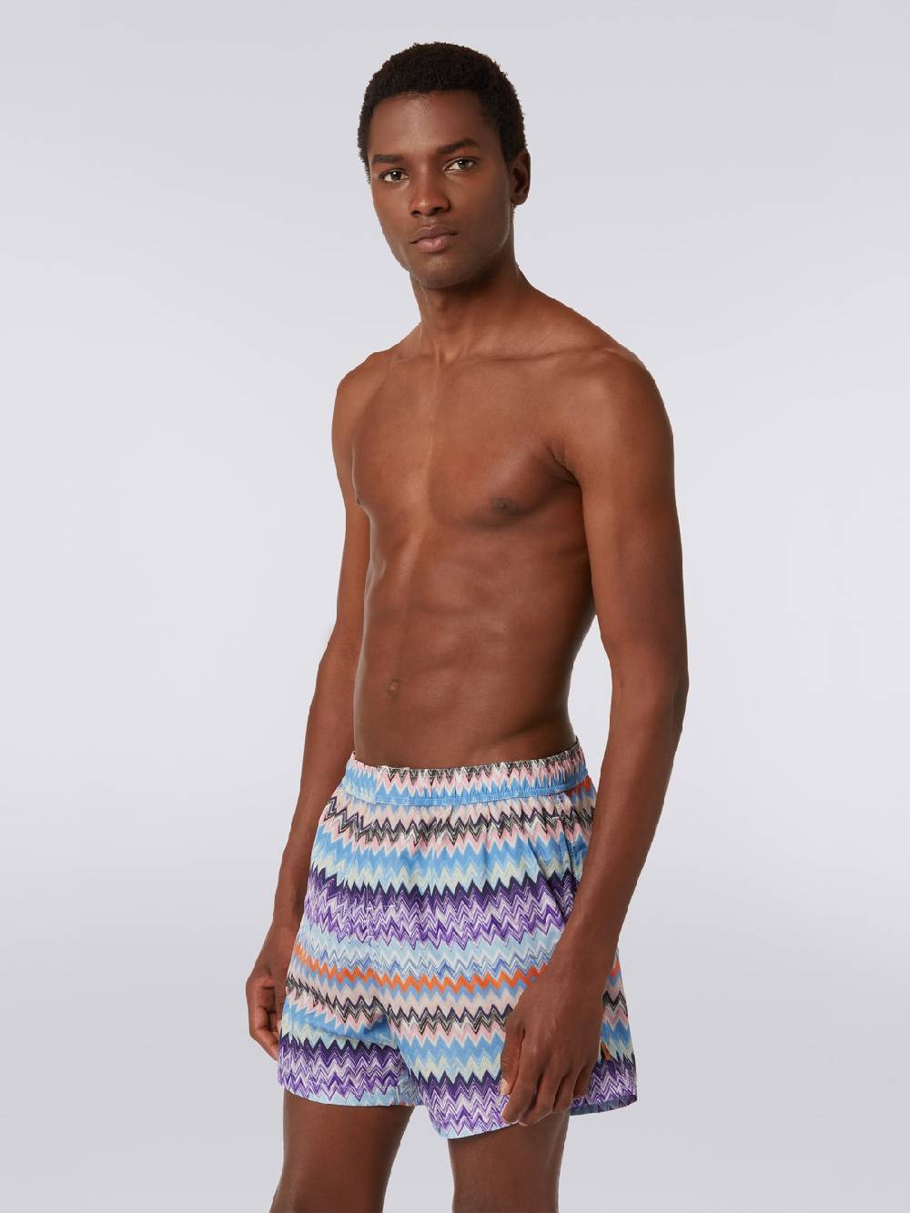 M Missoni Boxer mare in tessuto tecnico stampa chevron Comprane uno, ottenene uno gratis
