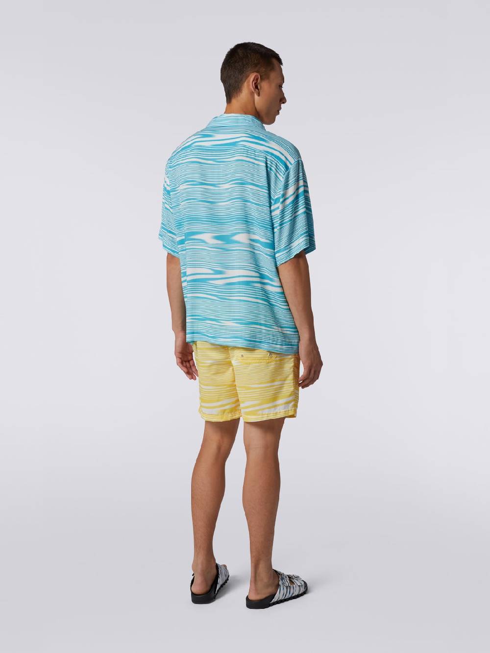 M Missoni Camicia a maniche corte modello bowling in viscosa Offerte giornaliere