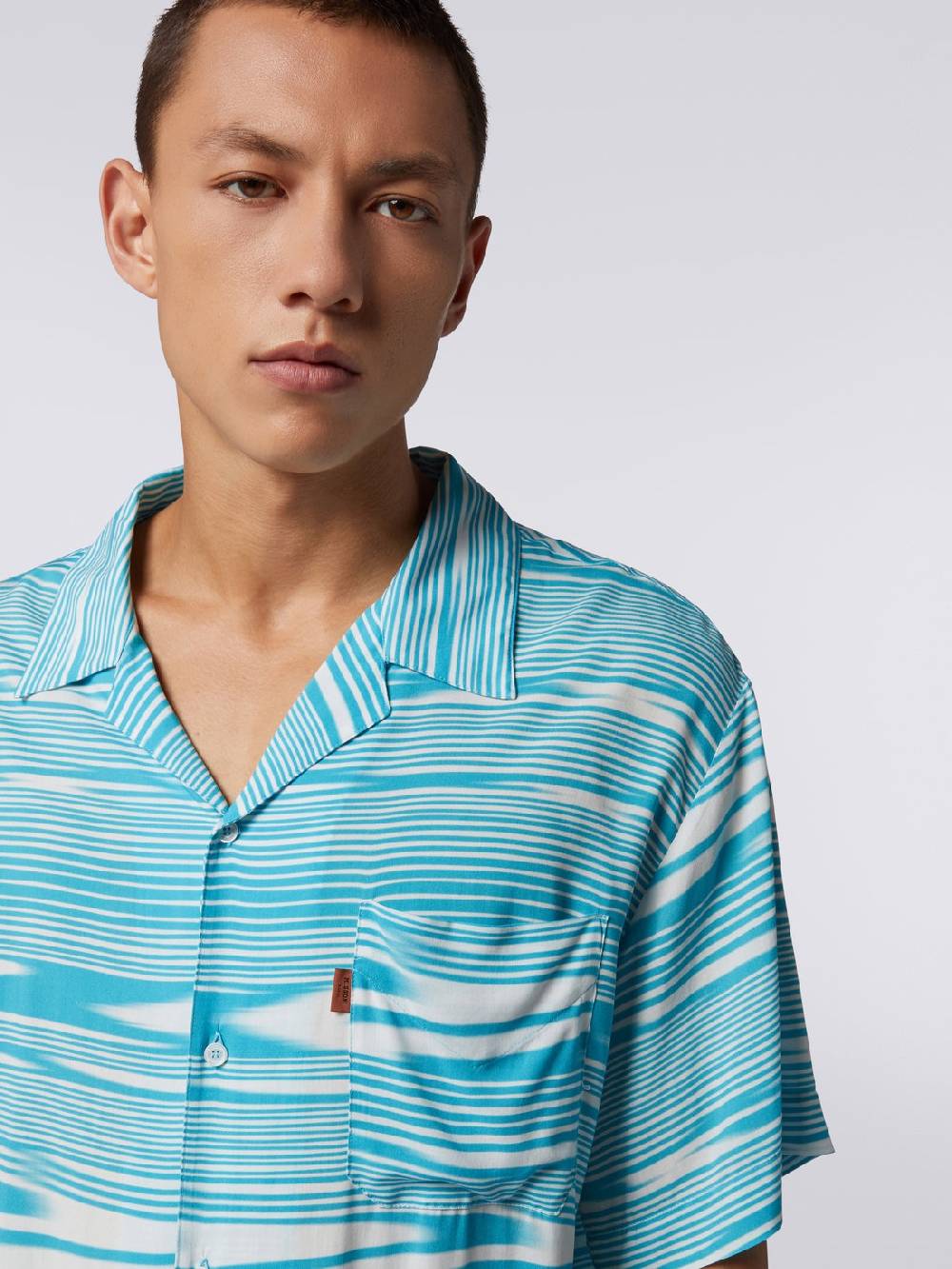 M Missoni Camicia a maniche corte modello bowling in viscosa Offerte giornaliere