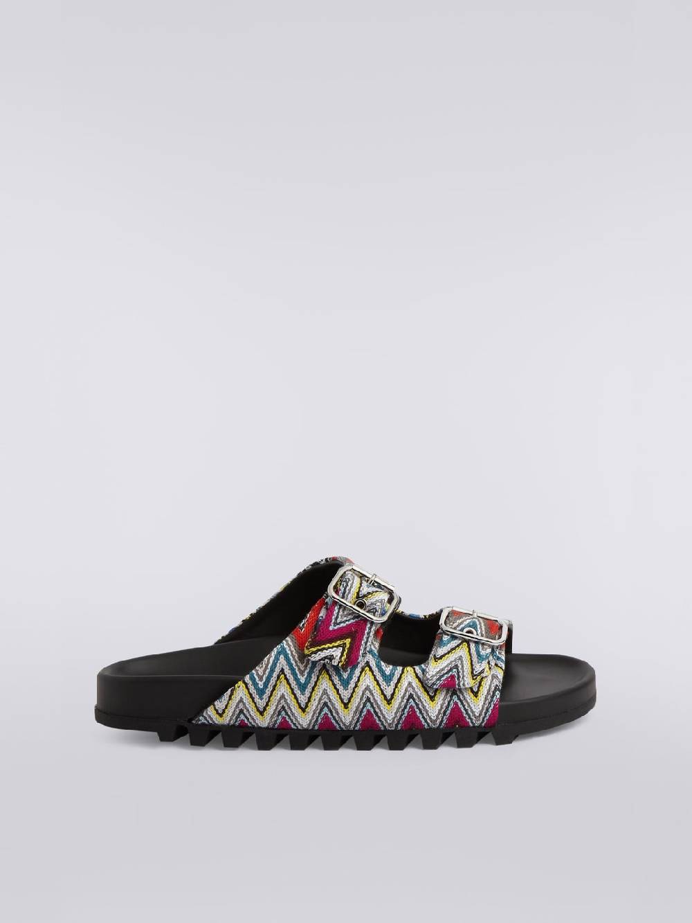 M Missoni Sandali con doppia fascia in tessuto fiammato Offerte speciali