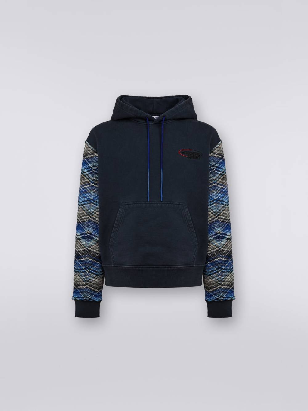 M Missoni Felpa con cappuccio in cotone con inserti in maglia Enormi risparmi
