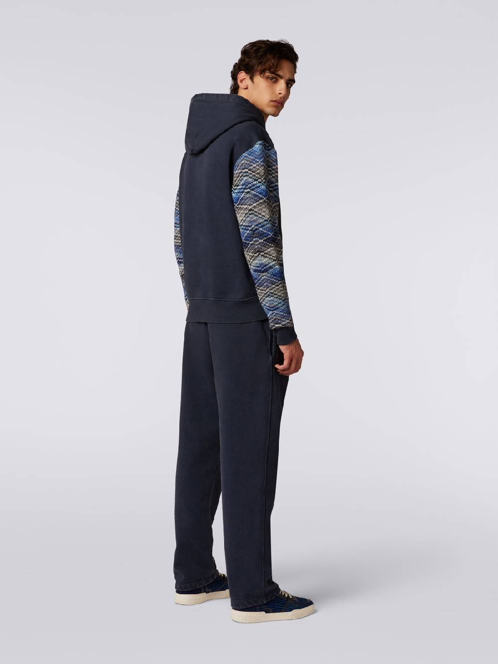 M Missoni Felpa con cappuccio in cotone con inserti in maglia Enormi risparmi