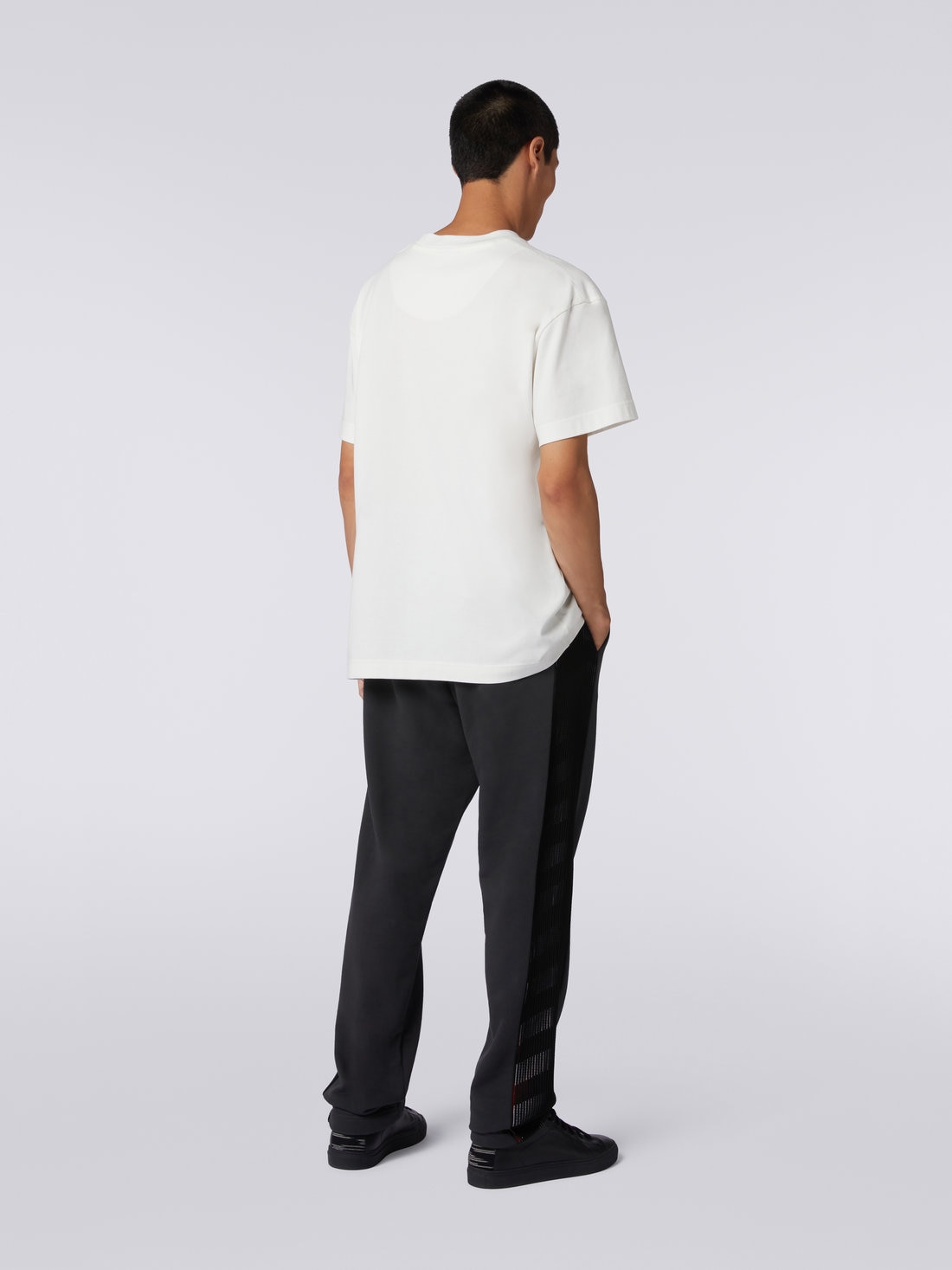 M Missoni Pantaloni sportivi in cotone con inserto in maglia in collaborazione con Mike Maignan Sconti VIP