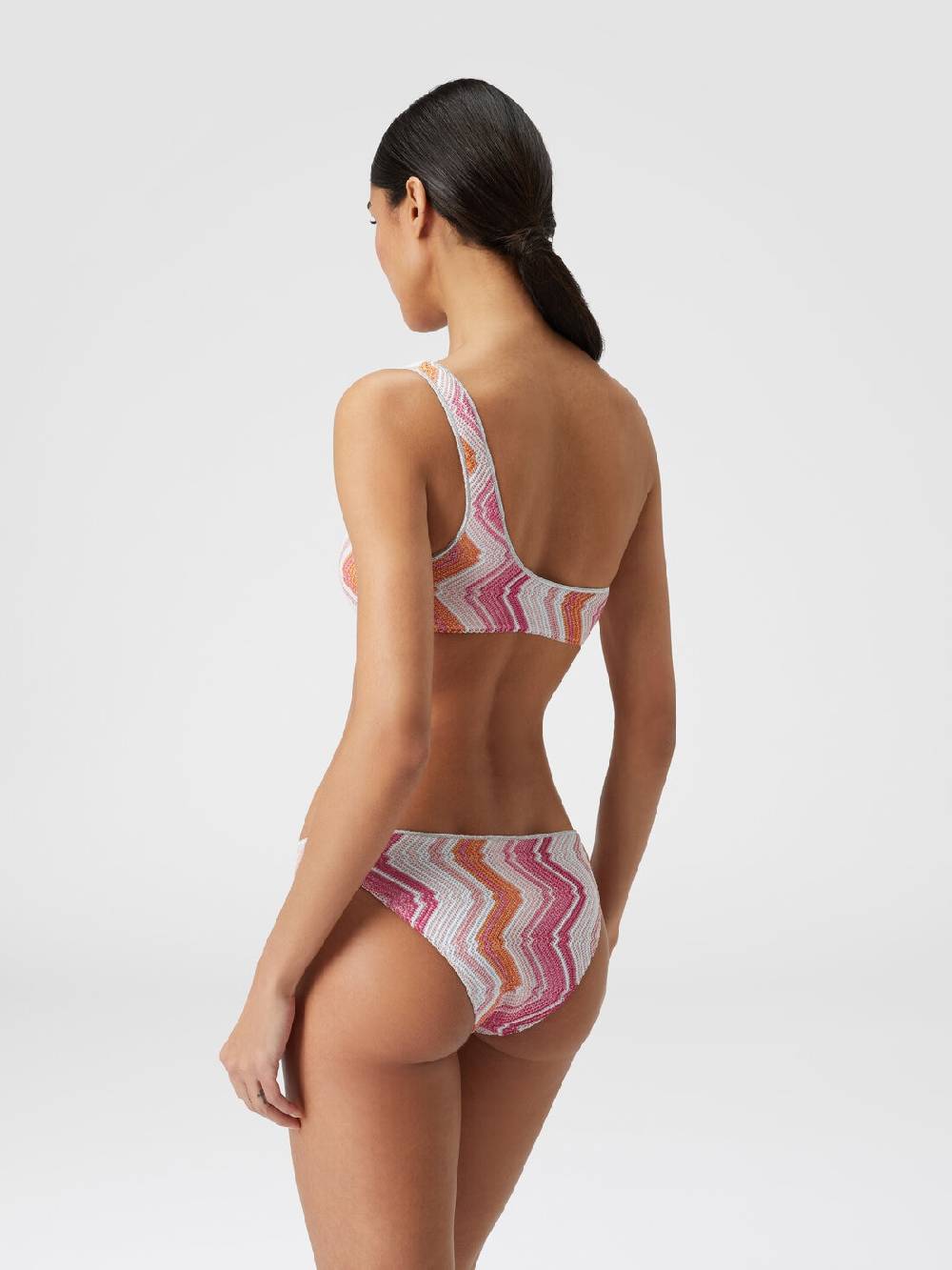 M Missoni Bikini monospalla in misto viscosa chevron con lurex Offerta settimanale