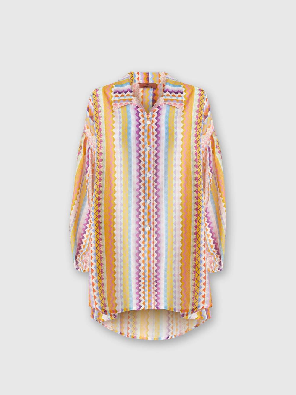 M Missoni Blusa oversize in seta e cotone stampa zig zag Ultimi tre giorni