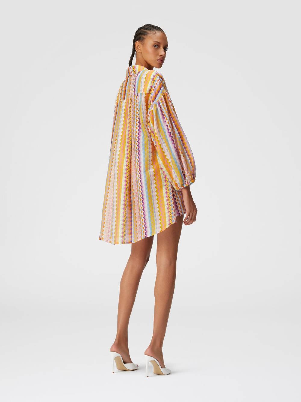 M Missoni Blusa oversize in seta e cotone stampa zig zag Ultimi tre giorni