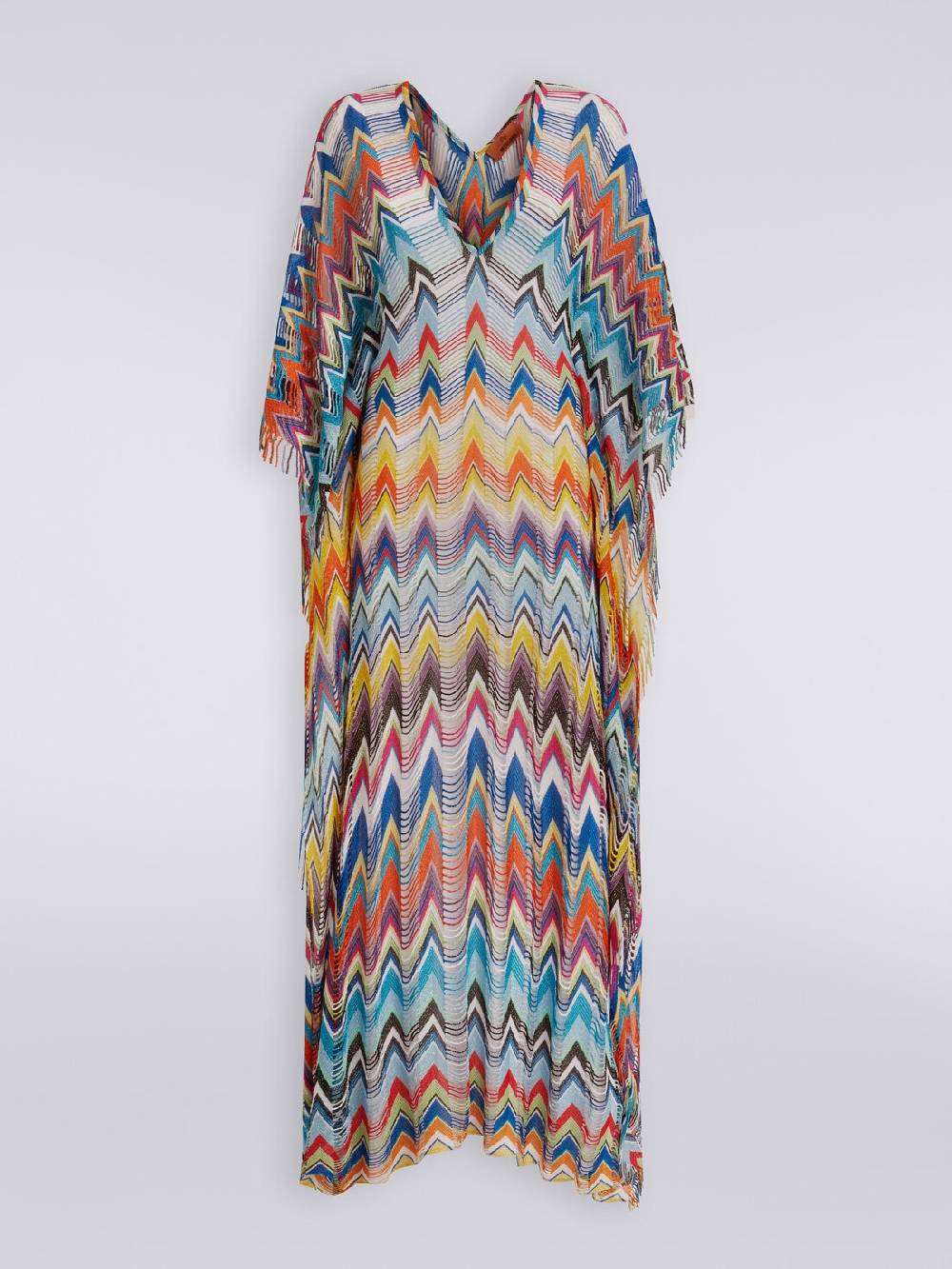 M Missoni Caftano copricostume lungo con frange e lurex Ultimi due giorni