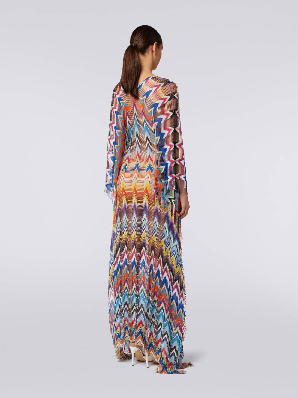 M Missoni Caftano copricostume lungo con frange e lurex Ultimi due giorni