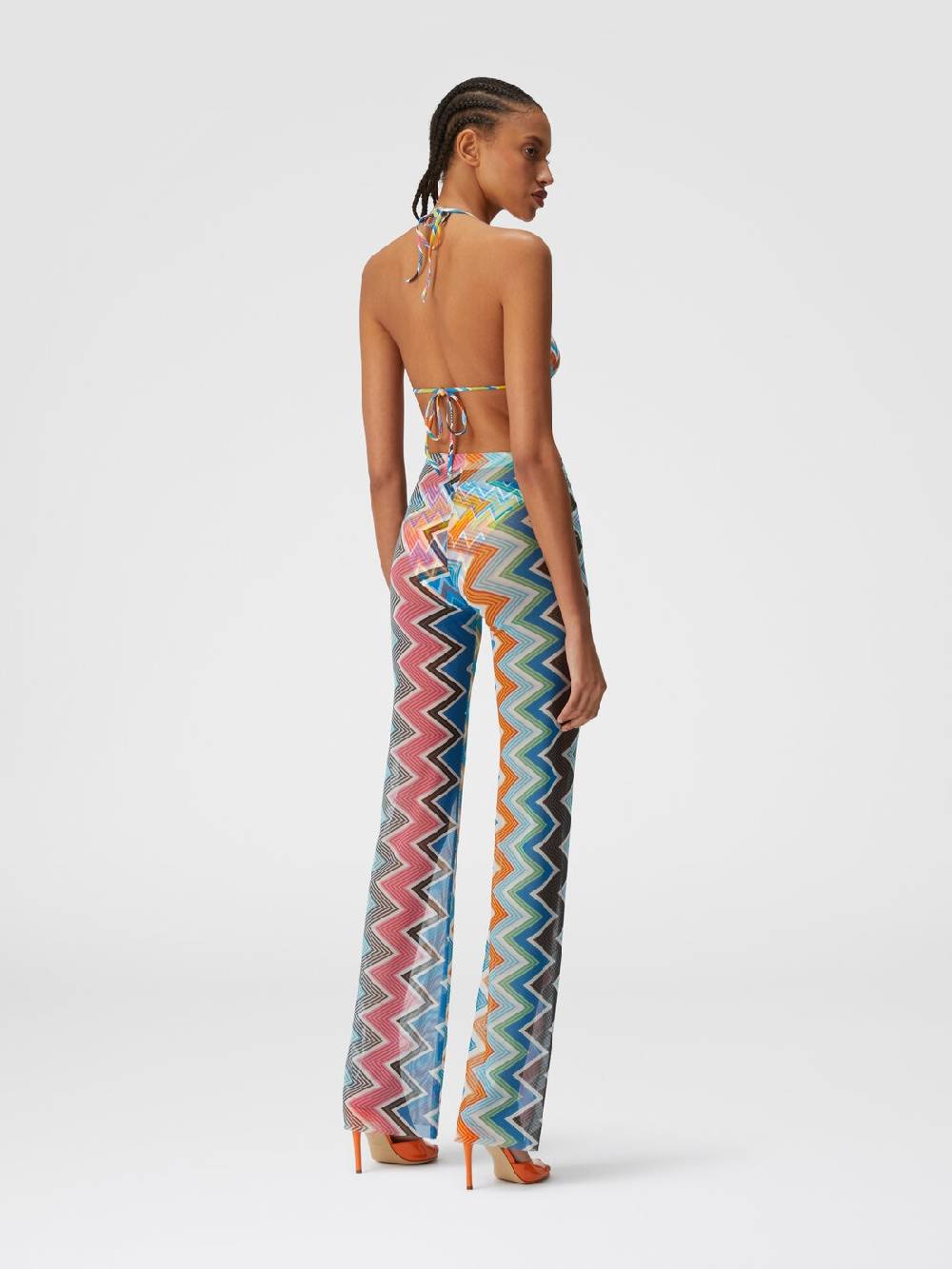 M Missoni Pantaloni copricostume in tulle stampa zig zag Promozione temporanea