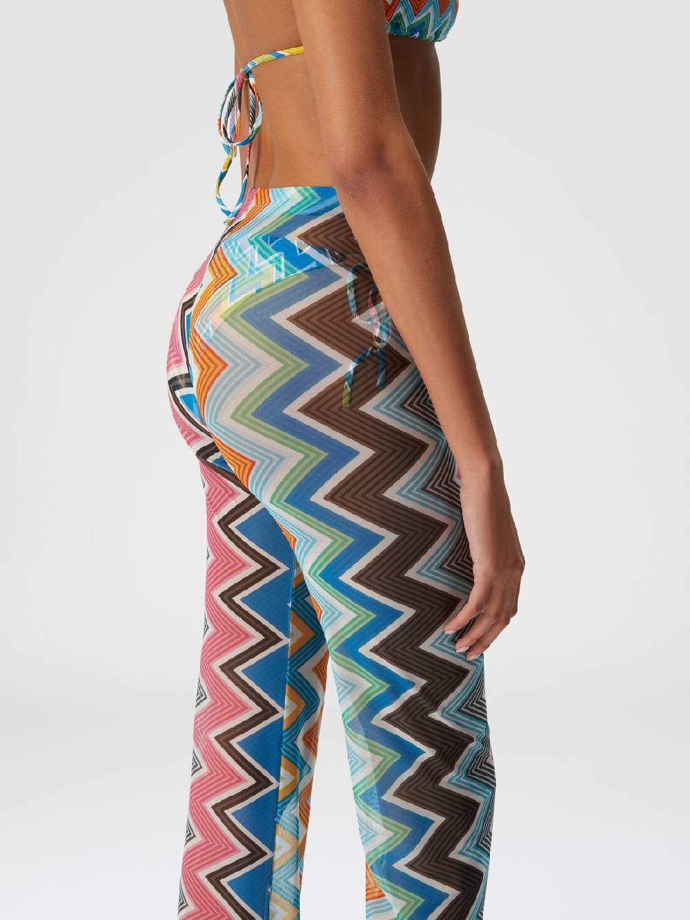 M Missoni Pantaloni copricostume in tulle stampa zig zag Promozione temporanea