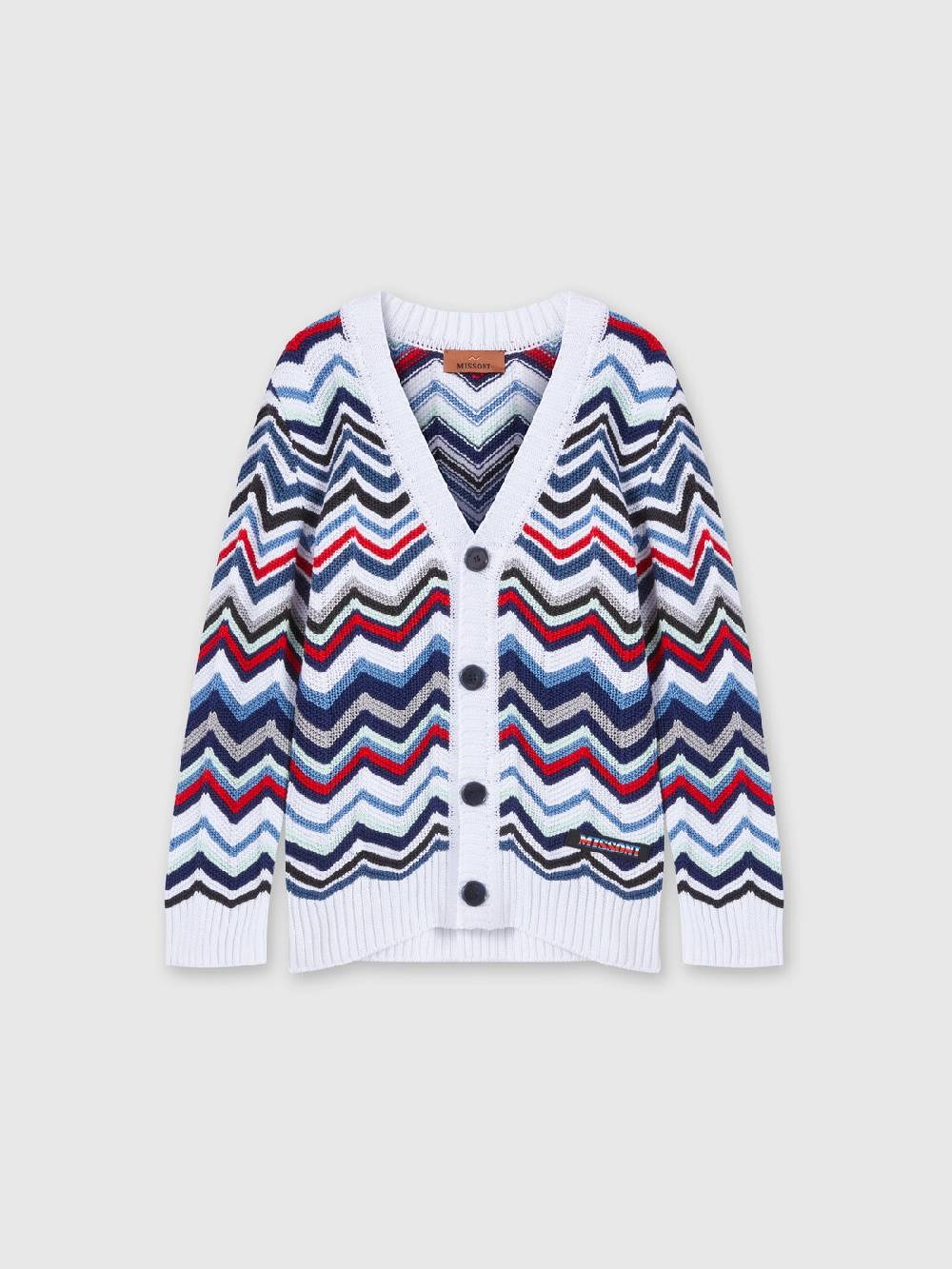 M Missoni Cardigan in maglia di cotone chevron Fino al 55% di sconto
