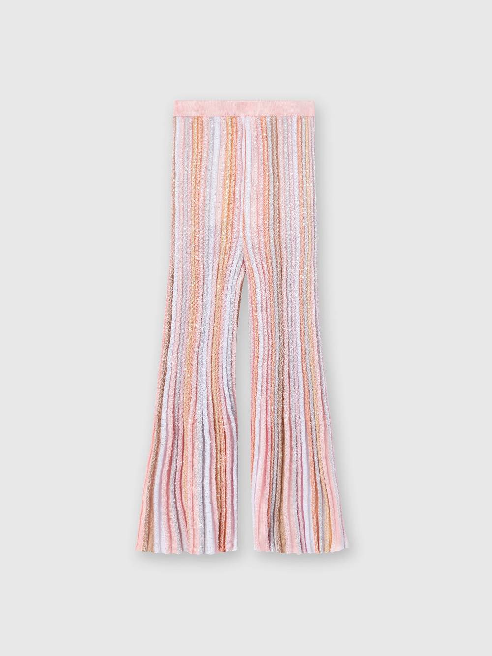 M Missoni Pantaloni in maglia di viscosa plissée con paillettes Esporta salva