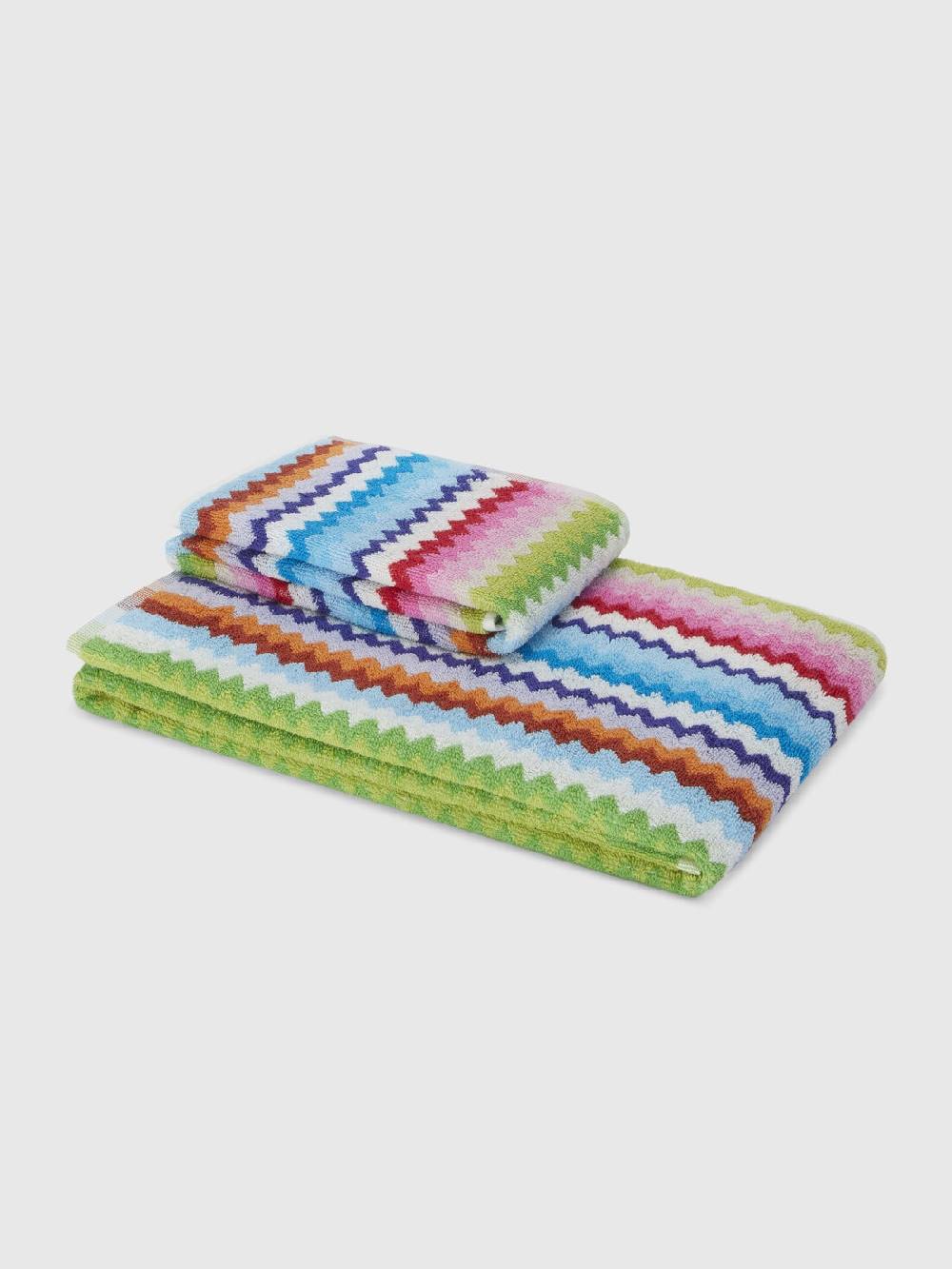 M Missoni Set 2 pezzi di asciugamani da bagno Riverbero in spugna di cotone zig zag Vendita