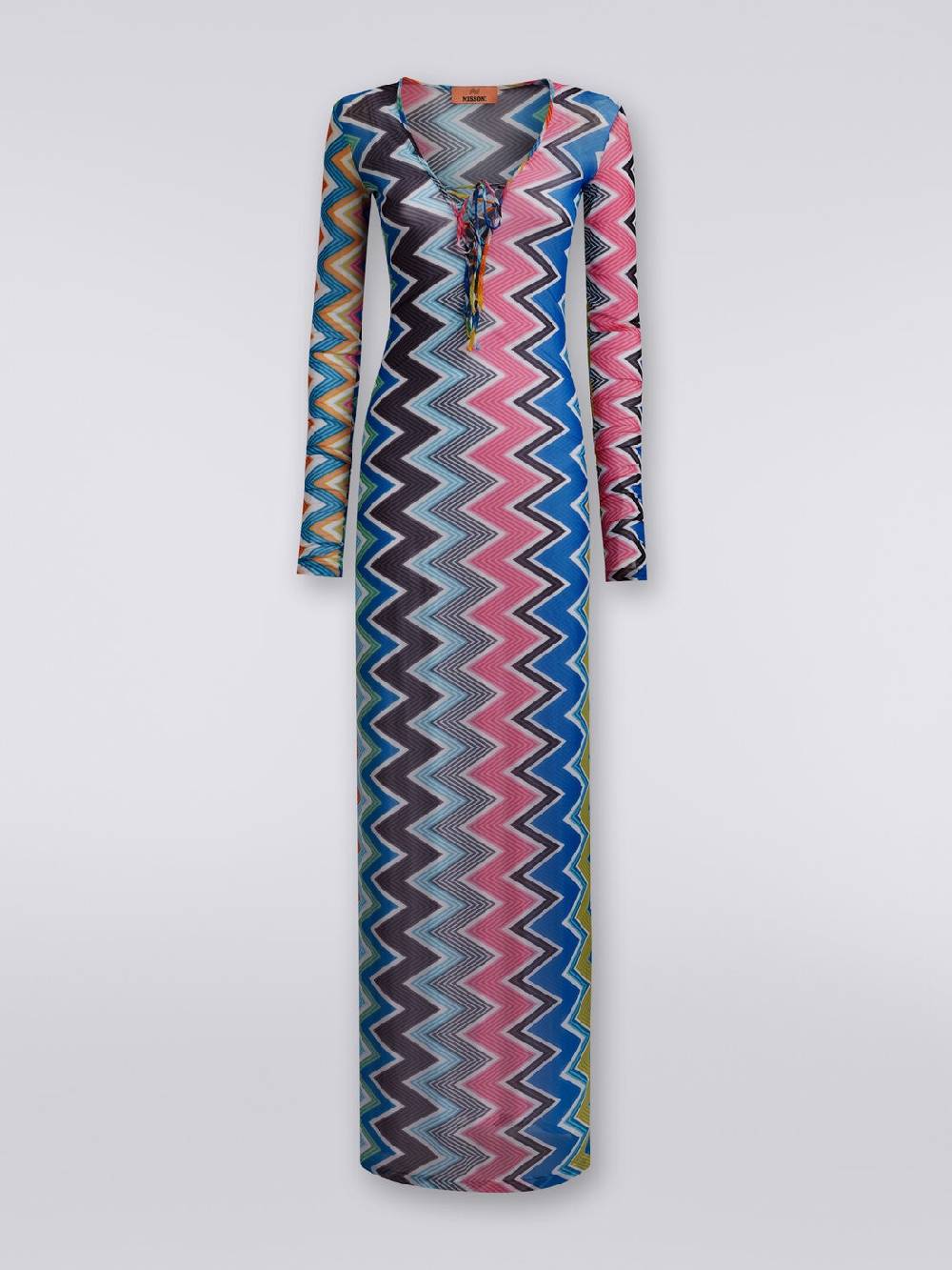 M Missoni Abito copricostume lungo in tulle stampa zig zag Pezzi Unici