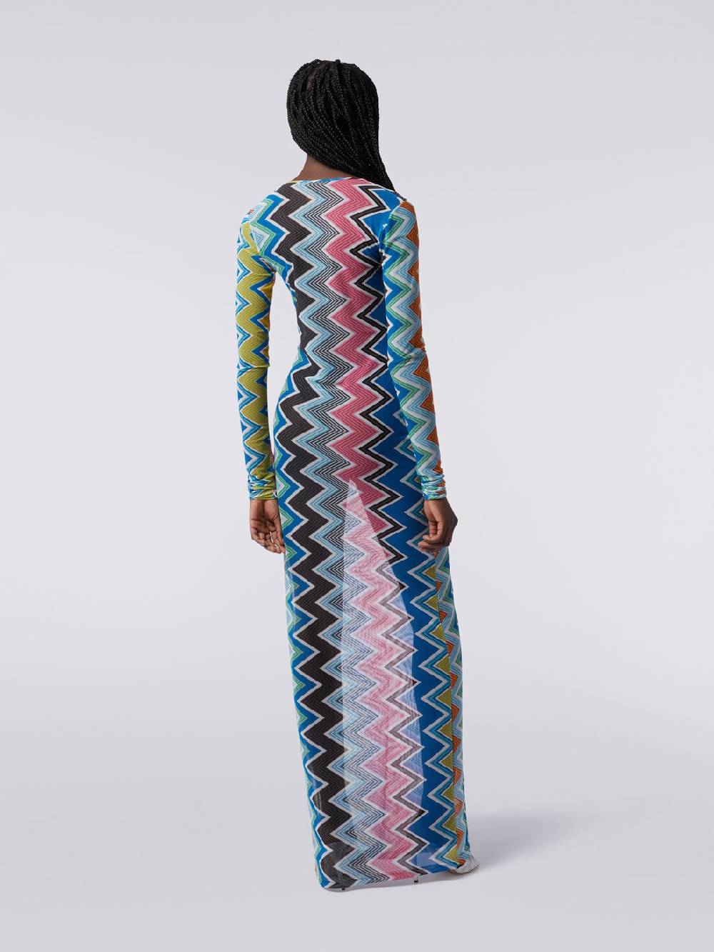 M Missoni Abito copricostume lungo in tulle stampa zig zag Pezzi Unici