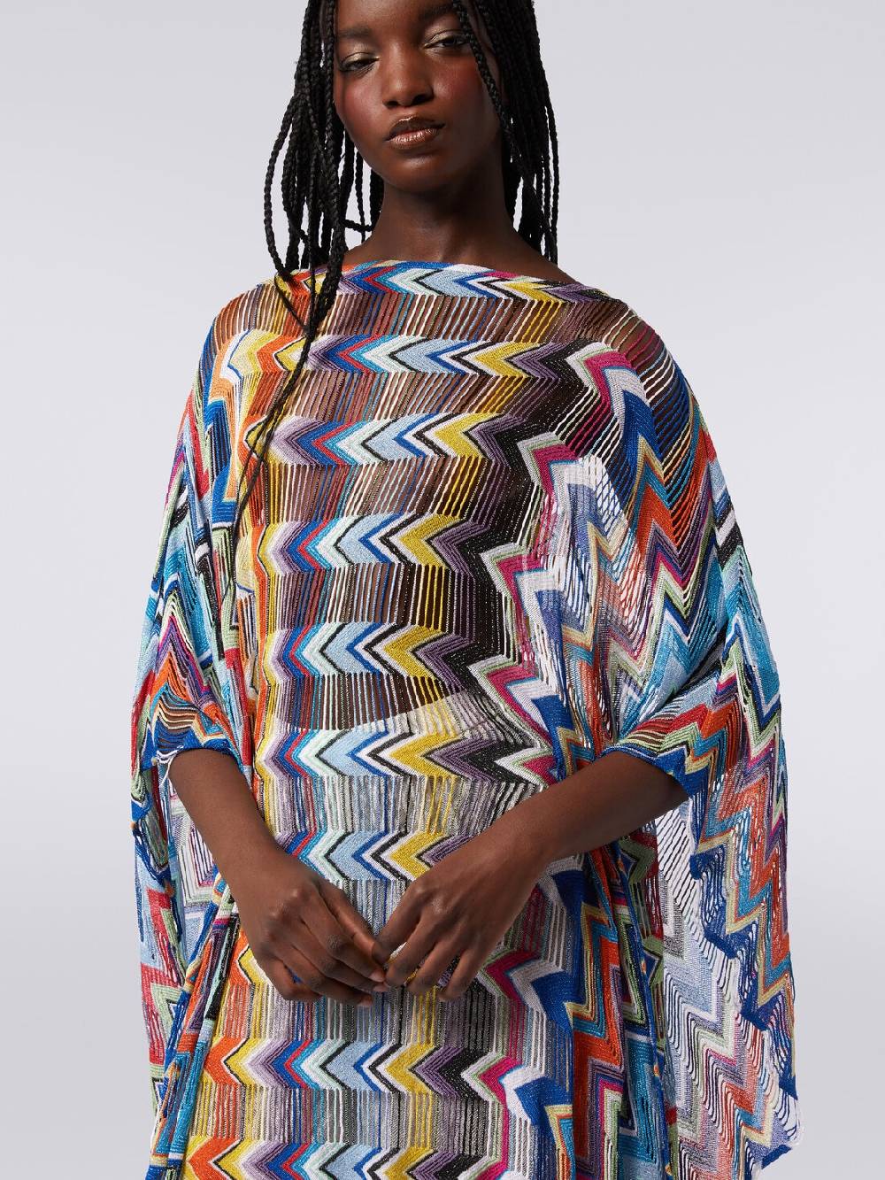 M Missoni Caftano copricostume corto in viscosa con frange Soddisfazione Garantita