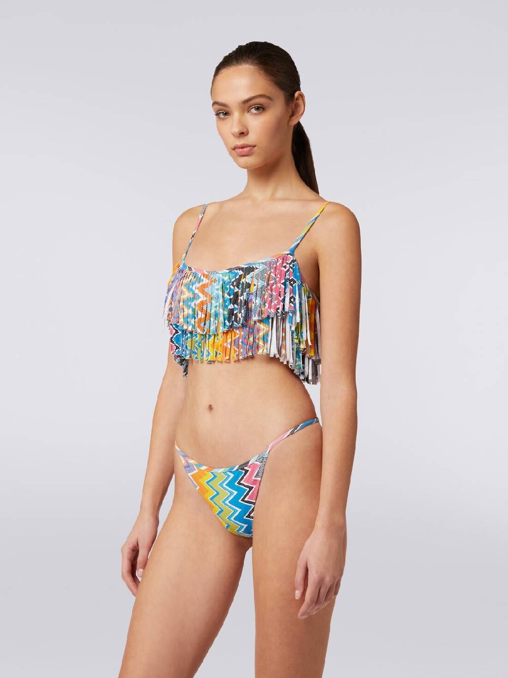 M Missoni Bikini in tessuto stretch stampato con top frange Qualità Garantita