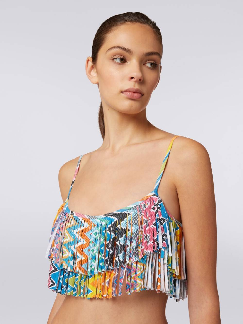 M Missoni Bikini in tessuto stretch stampato con top frange Qualità Garantita
