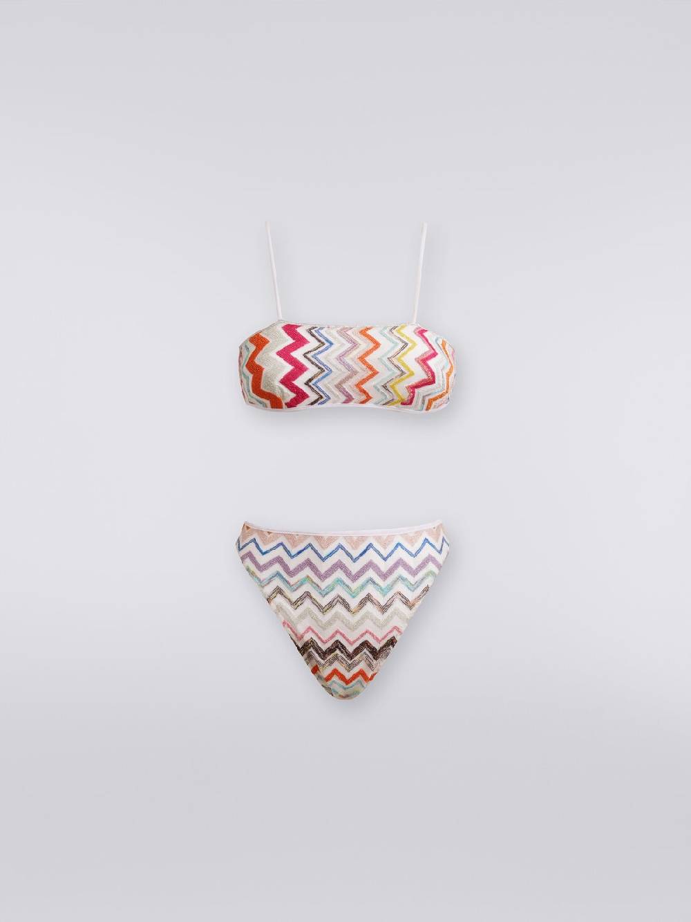 M Missoni Bikini in viscosa zig zag con lurex e slip a vita alta Negozi Online